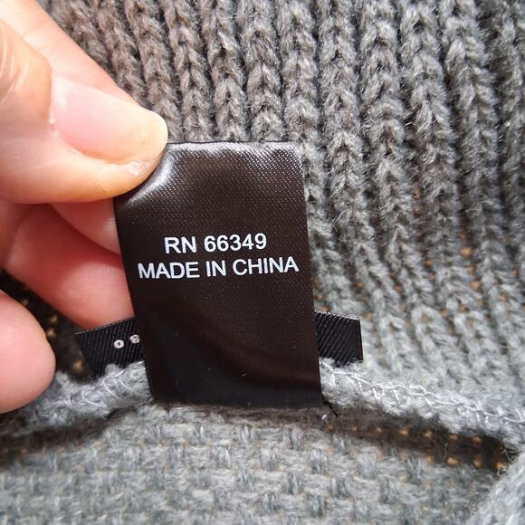 Fraas Cowl Neck Fringe Plaid Sweater Pullover Poncho Gray Plaid Women - One Size - Picture 8 of 8